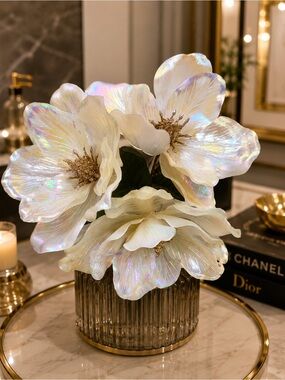 3 White Floral